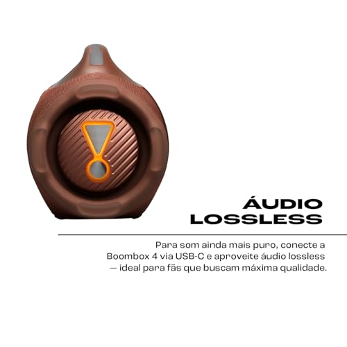 JBL, Caixa de Som, Boombox 4, Bluetooth, Som JBL Pro, AI Sound Boost, Graves Personalizáveis, Bateria de até 34h, IP68, Áudio Lossless – Marrom