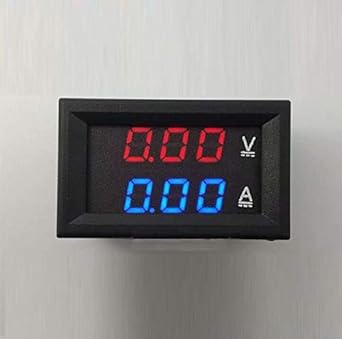 Amazon Co Jp Ricisung パネル取付け型dcデジタル電圧計電流計 赤青 100v 10a バルク品 車 バイク