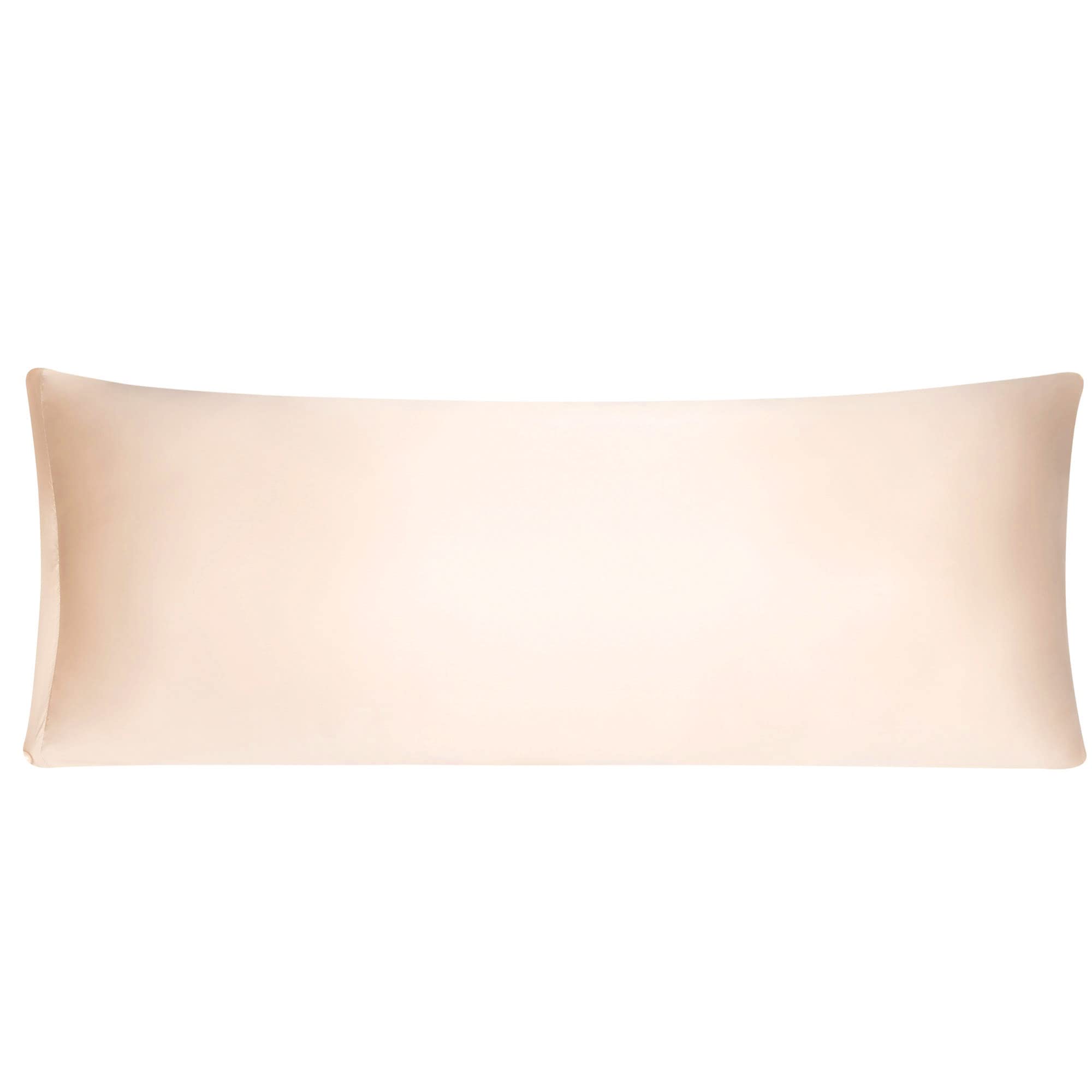 sourcing map Light Tan Bolster Pillow Cases, Silky Satin Body Pillow Cover with Zipper, Long Body Pillowcase for Hair and Skin, 21x54