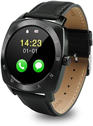 Bluetooth Android Smart Phone Watch Round (Black)