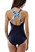 CharmLeaks Womens Printed Racerback One Piece Swimwear Swimsuits Bathing Suits