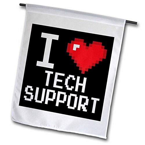 3dRose fl_118943_1 Geeky Old School Pixelated Pixels 8-Bit I Heart I Love Tech…