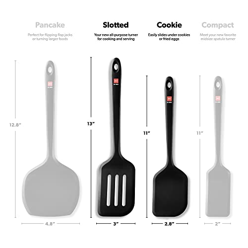 DI ORO Silicone Turner Spatula Set Kitchen Spatulas for Nonstick