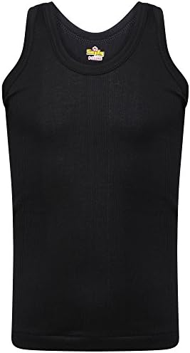 Kids Boys Children White Black Vests Cotton Sleeveless Summer Tank Schoolwear Ribed