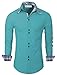Tom's Ware Mens Trendy Slim Fit Inner Checkered Button Down Shirt