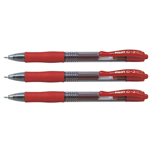 Pilot G-2 Gel Ink Rollerball Pens Large Tip 1 mm Pack of 3 Redaa