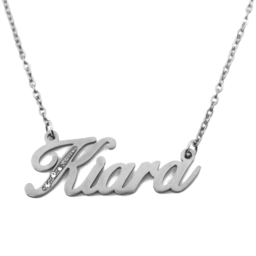 Name Necklace Kiara - Silver Tone - Custom Name Necklace - Personalised Jewellery for Ladies- Customised Jewellery for Girls- Custom Pendant Kiara
