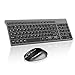 Wireless Keyboard with Mouse,J JOYACCESS 2.4G Thin Coreless Keyboard and Mouse Combo,Ergonomic, Full Size, Compact,Slim for PC, Mac,iMac，Desktop, Computer, Laptop, Windows,Smart TV-Black and Grey