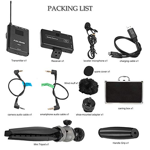FULAIM 4-CHAN UHF Wireless Lavalier Microphone System w/Real-time Audio Monitor for iPhone Android Smartphones DSLR Camera, Professional Video Recording Mic System for Interview Youtube Vlog (MX10) - Thumbnail 6
