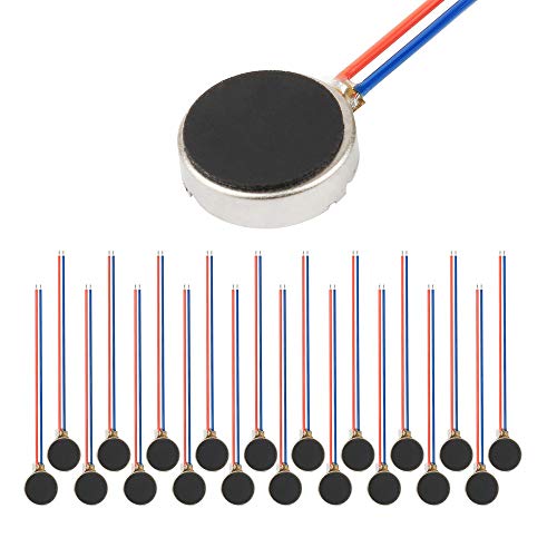 tatoko 20PCS 10mmx3mm Mini Vibration Motors DC 3V 12000rpm Flat Coin Button-Type Micro DC Vibrating Motor for Mobile Cell Phone Pager Tablet Household Appliances