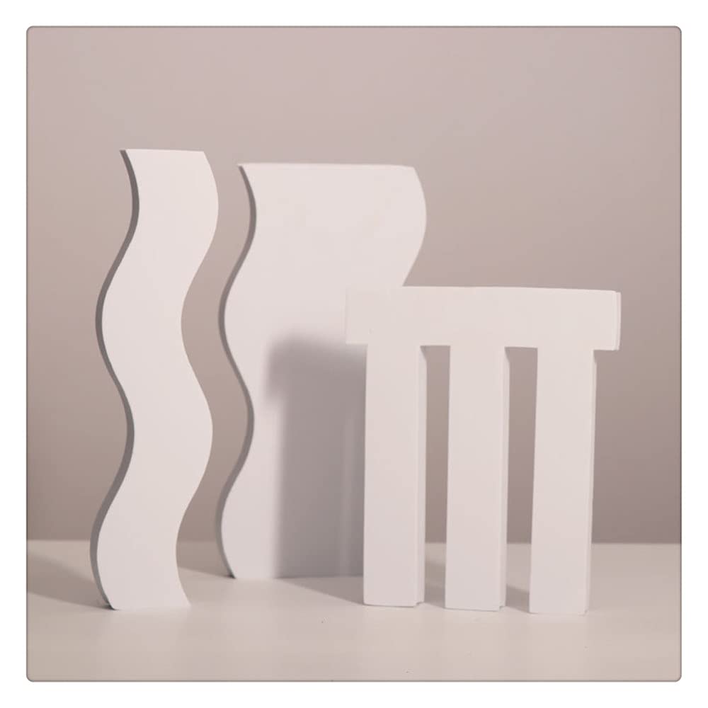 GISELA D 3Pcs Geometric Photographic Props Set White Wave Shape Foam Stereo Ornament Shooting Backdrop Indoor Posing Photo Decor Background