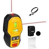 PREXISO 2-in-1 Rechargeable Cross Laser Level &amp; Magnetic Nail Finder | Compact Cross Line Laser with LED Bubble Vials for Precise Marking, Hanging Frames &amp; Pictures