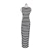 pqdaysun Women's Casual Sundress Sleeveless Stripes Loose Long Beach Dress Black US 0 Black Medium