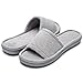 Women's Comfort Memory Foam Cotton House Slippers Spa Shoes w/Fleece Lining & Anti-Skid Rubber Sole (Medium / 7-8 B(M) US, Gray)