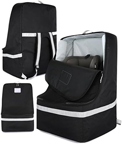 Padded Car Seat Travel Bag for Airplanes Fits All Toddler & Infant Car Seats – Most Comfortable, Convenient, Toughest Waterproof Car Seat Cover for Travel