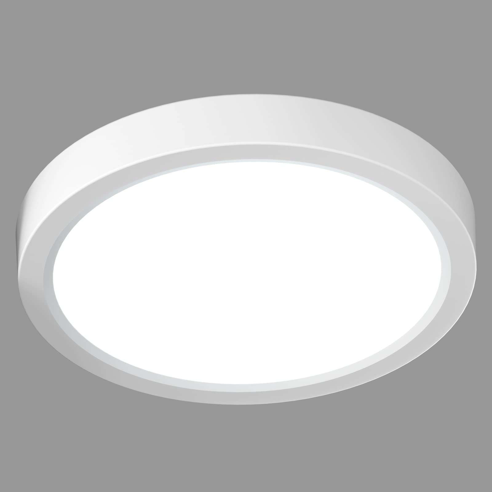 LVL LED Round Small Ceiling Light, 12W CCT Flat Ceiling Lights, Modern Flush Ceiling Lamp for Hallway, Bathroom, Corridor, Kitchen, Bedroom, Utility Room, Office(White, Φ18cm-12W)