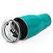 Smart Cooler 30 Oz. Sweat Free Ultra-Tough Double Wall Stainless Steel Tumbler Cup with Leak-proof Heavy Duty Tumbler Lids (Slide Lid & Flip Lid), Straw, & Cleaning Brush - Turquoise