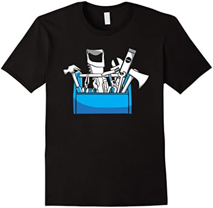 Mens Toolbox T-Shirt For DIY Dads Mechanics Carpenters Handyman Small Black