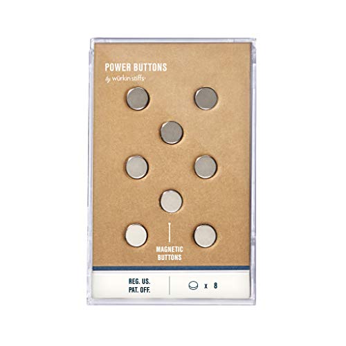 Silver Power Buttons by Würkin Stiffs Pack of 8