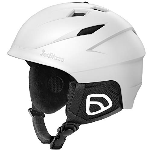 JetBlaze Ski Helmet, Snowboard Helmet, Snow Helmet for Men Women Youth (White, S)
