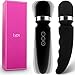Electric Vibrator Magic Wand Massager – Double Use G Spot Sex Toy Stimulator Neck Massager with Dual Vibrations (Head and Tail) 17 Vibration Patterns – Lyps Massage Wand (black)