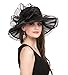 Saferin Women's Kentucky Derby Party Church Wedding Floral Organza Hat Black with Bowknot One Size