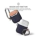 elago Duo Hang Case Compatible with Apple AirPods Case 1 & 2, Carabiner Included, Supports Wireless Charging, 2 Color Caps + 1Body [Peach, Grey + Jean Indigo]