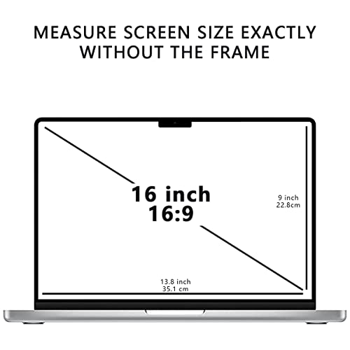 MacBook Pro 16 Inch 2021 2022 Privacy Screen Protector Anti-Blue Light Glare Removable Frame Adhesive Mounting Label Privacy Filter Screen Protector for MacBook Pro 16 A2485