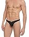 Louis Rouse Men's Solid Color Ice Silk Briefs Thong Black L
