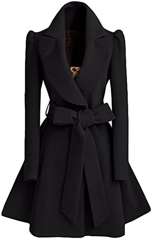 JZOEOEU Women's Juniors Trench Coat Long Jacket Overcoats Slim Outwear
