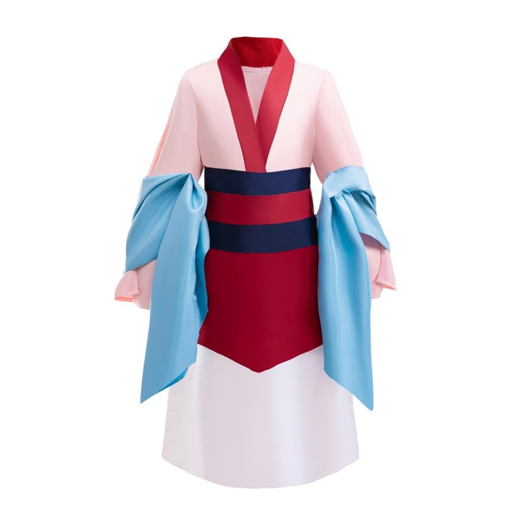 Lito Angels Princess Hua Mulan Fancy Dress Up Costume Pink Chinese Hanfu Party Outfit for Kids Girls Age 9-10 Years