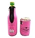 Beer Can Chuggie With Two Pockets, Holds Phone, Keys and Accessories, 3mm Thick Neoprene (Pink, 1 Pack)