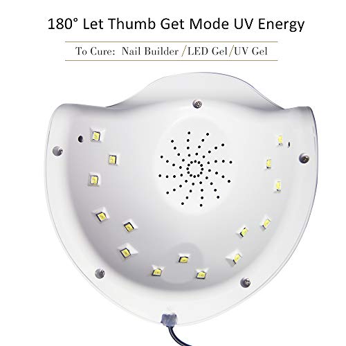 USB UV Led Nai Lamp,LKE Nail Art Equipment 36W Nail Dryer USB Curing Lamp for Gel Nails Toe Nails DIY Nail Art Accessories(Not include adapter)