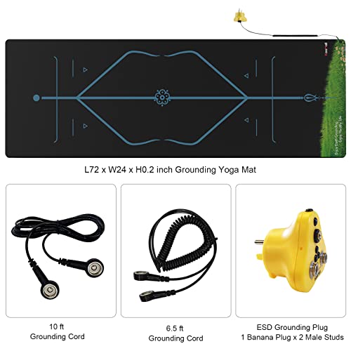 KooMall Large Grounding Mat, Grounding Yoga Mat 72x24 Inch, Exercise Fitness Therapy Pad For