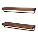 DAKODA LOVE - Rustic Luxe Towel Holder Floating Shelves (Set of 2) USA Handmade, Pine Wood (4H x 24W x 5.5D, Walnut)
