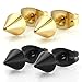 2 Paris Gold/Black Stainless Steel Rivet Punk Stud Earrings Tiny Cone Spike Stud Earrings,Hypoallergenic