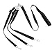Mopaclle Pet Supplies for Dog Leashes Premium Three Way Dog Leash with Adjustable Detachable Dog Coupler for One,Two,Three Samll/Medium Dog (Black)