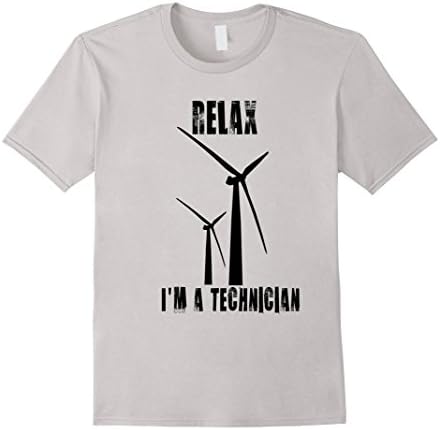 Men's Wind Turbine Repair Technician T-Shirt Large Silver