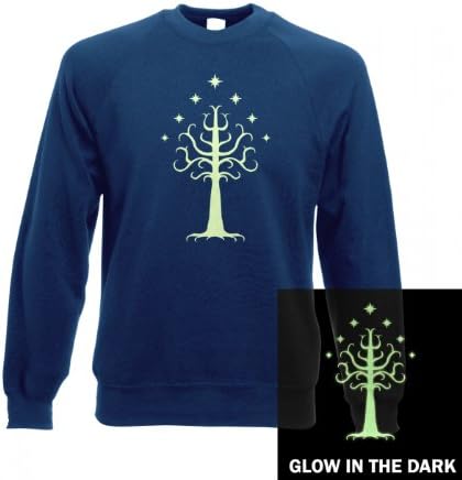 Glowing Tree Of Gondor Sweatshirt - Navy XX Large (52" Chest)