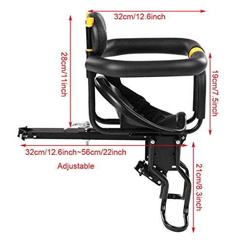 FenglinTech Baby Bike Seat, Front Mounted Child Bike Seat with Back