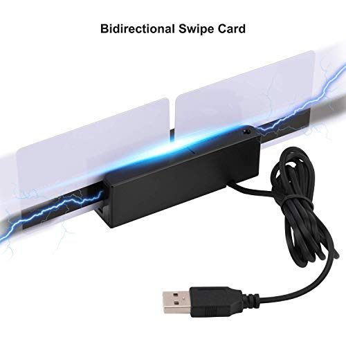 SZiTW MSR98 Bi-Direction Swipe Card Reader USB PCSC Mini Credit Card 3 Track Hi Lo Co Magnetic Reader Swiper for POS System Cashier Registry (1pcs Light)