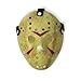 CASACLAUSI Jason Mask Cosplay Halloween Costume Light Yellow Mask Prop Horror Hockey