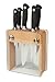 Mercer Culinary M20050 Genesis 6-Piece Wood / Glass Knife Block Set