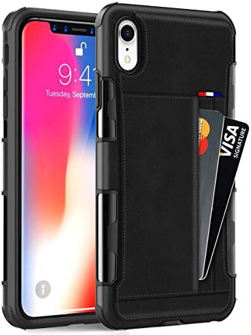 iPhone XR Wallet Case, iPhone XR Case with Card Holder, ZHK Apple iPhone 6.1 inch Wallet Case with Credit Card Holder Slim Leather Shockproof Protective Case for Apple iPhone XR 6.1 inch 2018 - Black