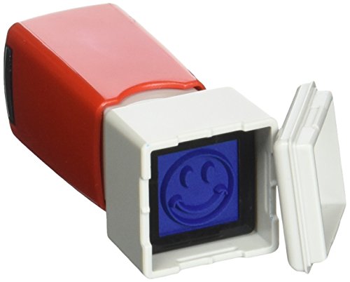 Shiny SU-13715 Happy Face Round Stock Stamp, Blue (HS035)
