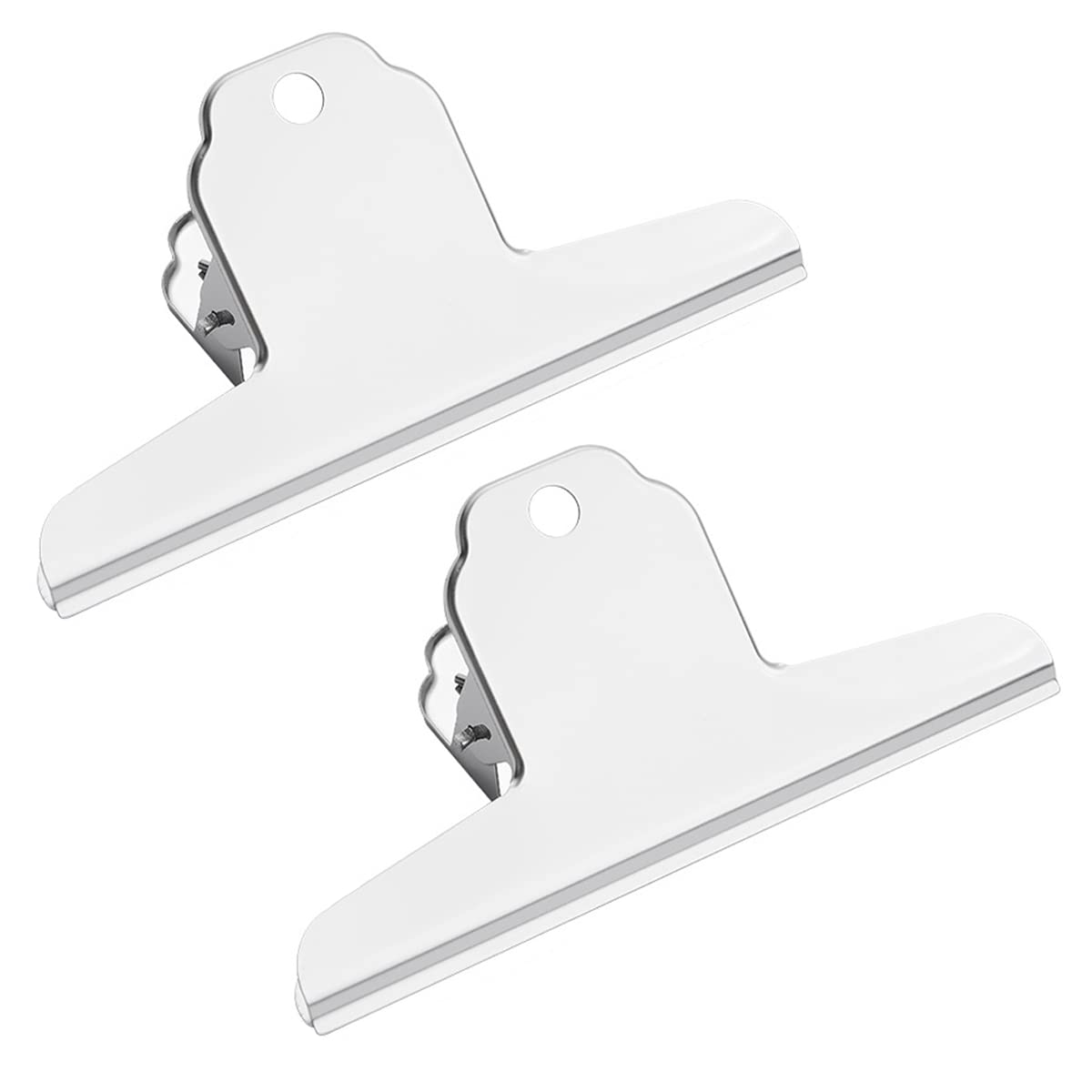 2Pcs Large Bull Clip Stainless Steel Binder Paper Clamps Metal Hinge Clips for Home Kitchen Office School