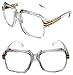 MEN'S Hip Hop 80's Gazelle Vintage Clear Gold Frame Clear Lens Eye Glasses 607 Retro