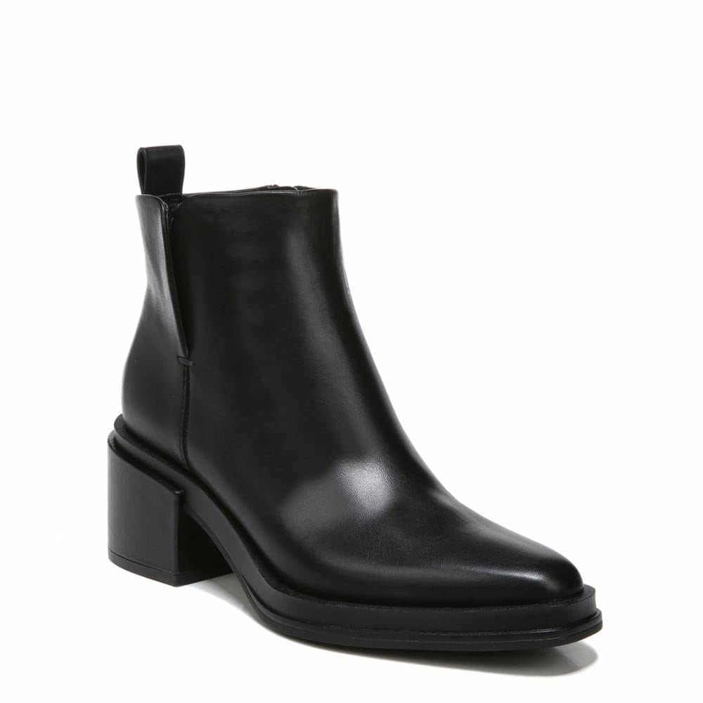 FRANCO SARTO Womens Black Comfort Balinboot Round Toe Block Heel Zip-Up Leather Riding Boot M main image 1