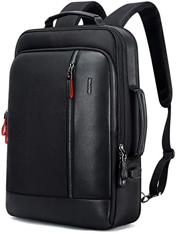 Bopai リュック メンズ ジッパー 2wayビジネスリュック 防水バックパック Usb充電ポート搭載 ラップトップバッグ 大容量 容量追加 通勤バッグ 通学 15 6インチパソコン対応 ブラック