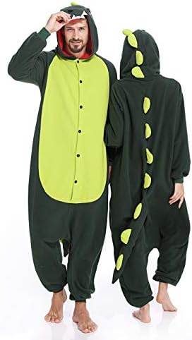 Dinosaur Adult Onesies Pajamas Animal One Piece Cosplay Halloween Costume for Men Women